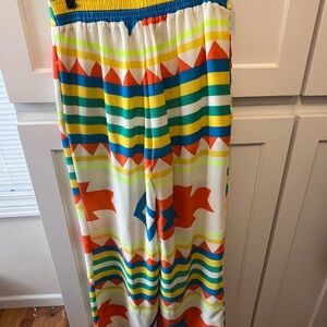 Cals Green and White Striped Pants